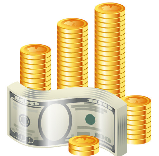 美金金币矢量金融素材