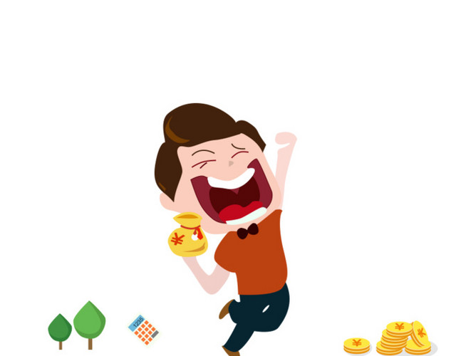 卡通人物金币矢量素材