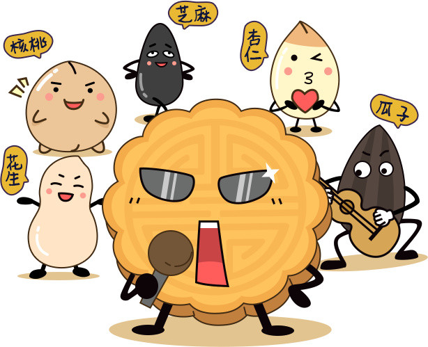 卡通手绘中秋月饼