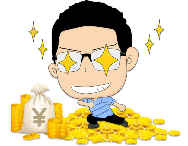 小人卡通人物金币金币钱袋子金融理财素材
