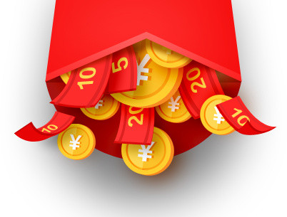 卡通金币红包素材