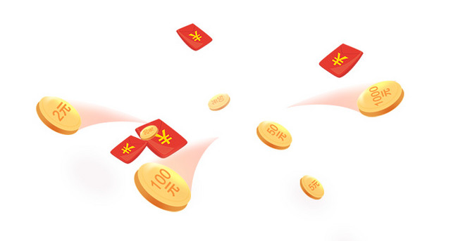 漂浮金币红包素材
