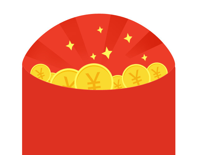 卡通金币红包素材