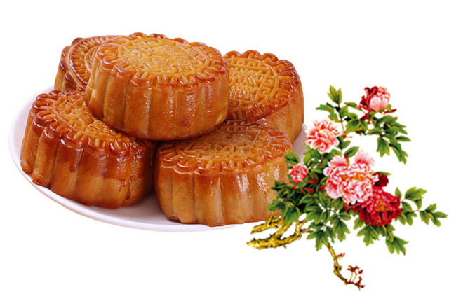 花朵月饼盘子装饰素材