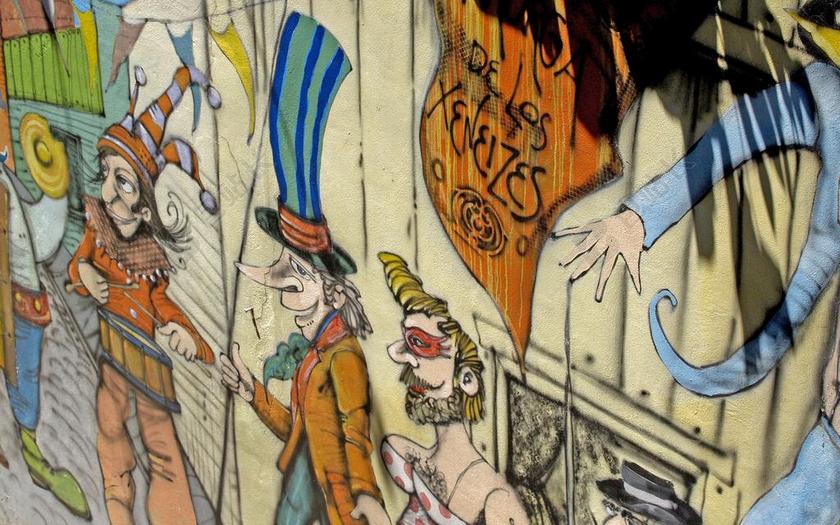 艺术创意街头墙面的涂鸦背景图片