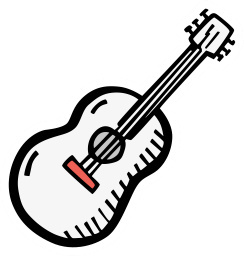 手绘音乐乐器吉他演奏素材
