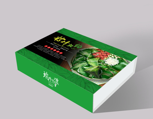 绿色端午节粽情端午养生粽子礼盒包装设计