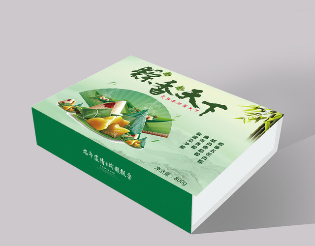 绿色端午粽子包装粽香天下礼品盒