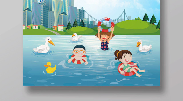 儿童水上乐园不一样的夏季狂欢海报设计