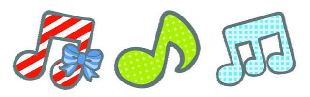 彩色音乐音符图案素材