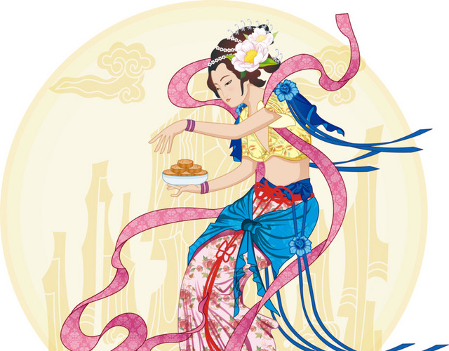 古代嫦娥月饼月亮装饰