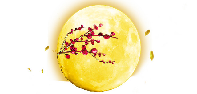 中秋月圆梅花装饰