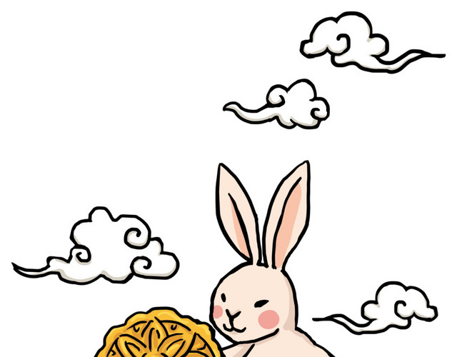 祥云玉兔月饼装饰