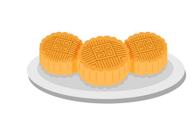 手绘月饼中秋盘子