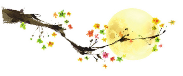 中秋月亮梅花装饰