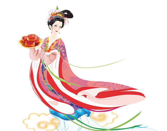 祥云月饼古代人物