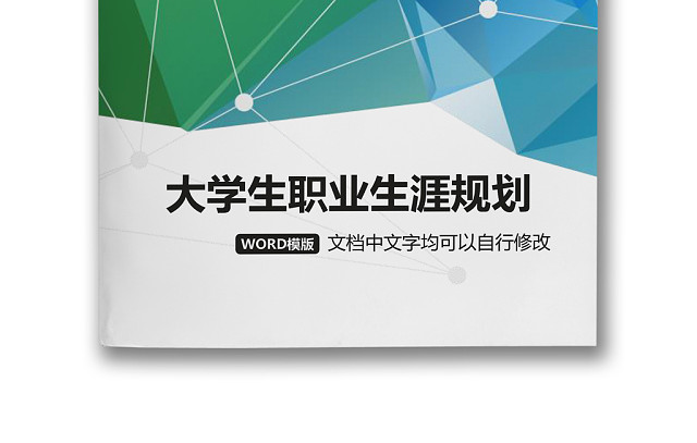 彩色简约正式大学生职业生涯规划书计划书WORD模板