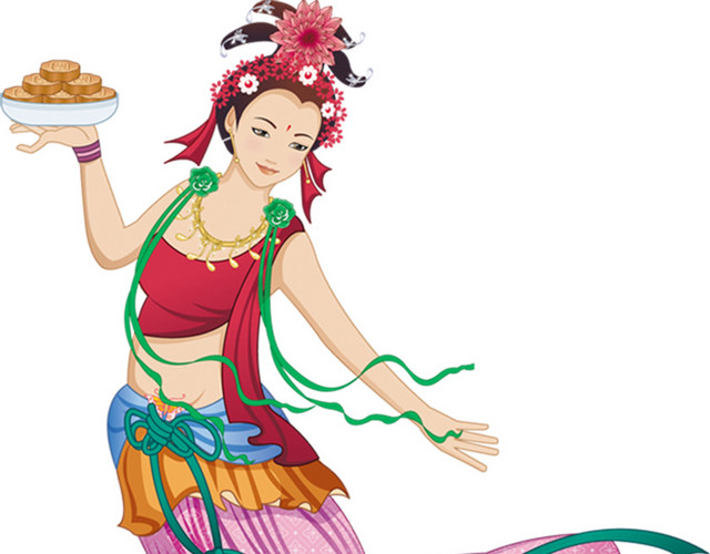 古代人物中秋月饼