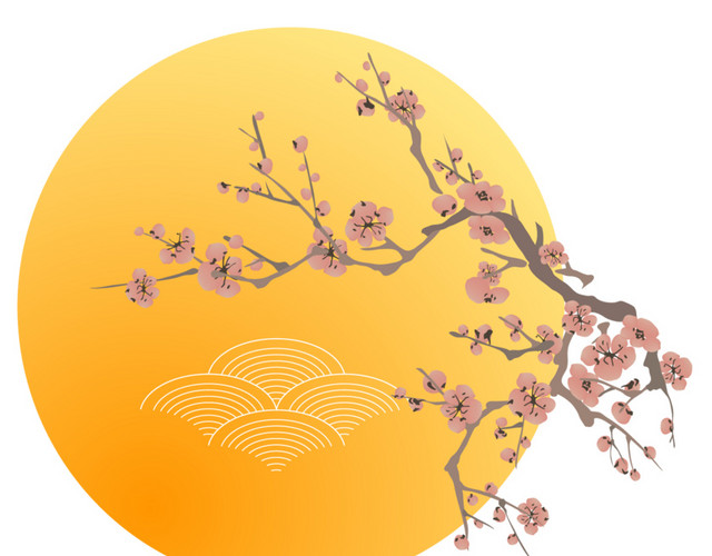 中秋月亮梅花装饰