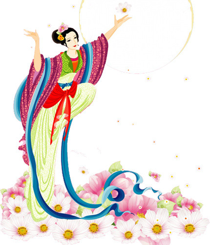 花朵装饰古代美女