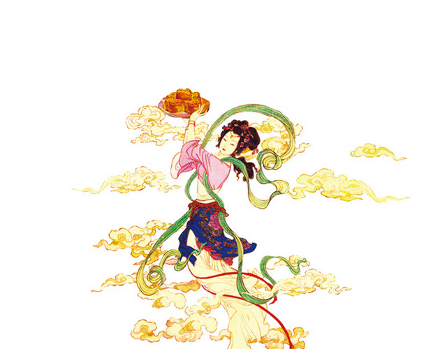 古代中秋美女月饼装饰