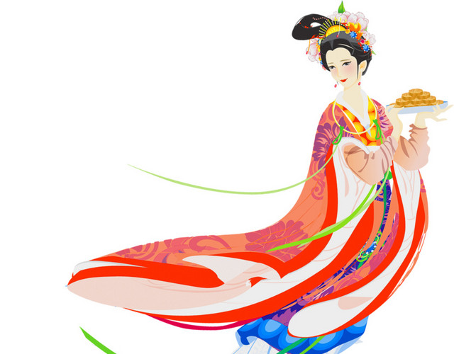 古代人物美女月饼