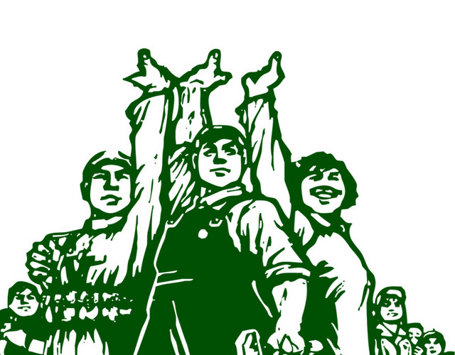 绿色手绘劳动人民插画素材