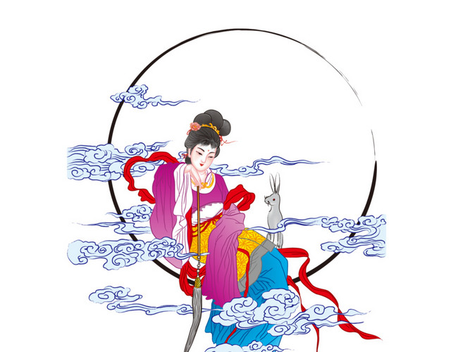 古风美女祥云装饰