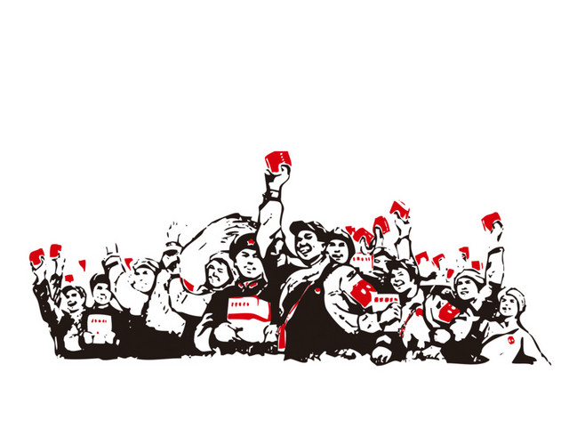 手绘解放劳动人民素材