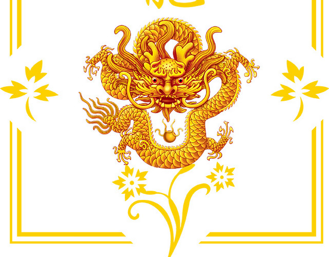中国风传统中国结龙装饰素材