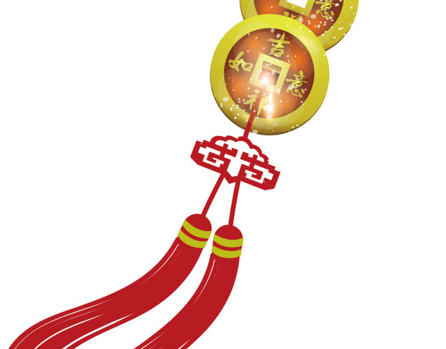 中国风传统中国结铜钱装饰素材