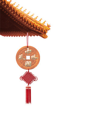 中国风传统中国结屋檐装饰素材
