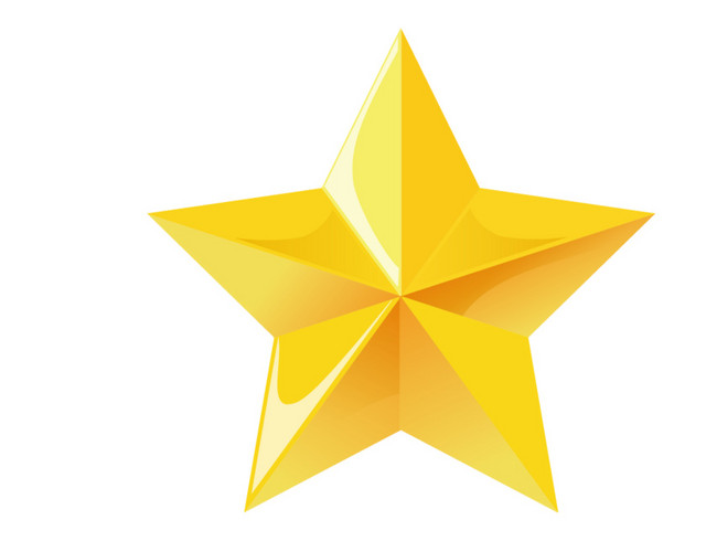 黄色立体五角星素材