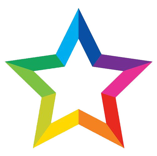 彩色五角星边框素材