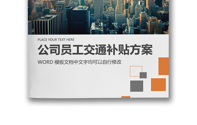 彩色简约公司员工交通补贴方案员工福利WORD模板