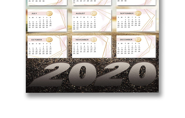 新征程新梦想简约2020日历WORD模板