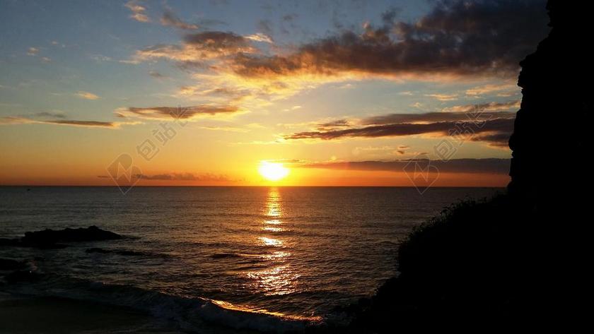 黎明 太阳 地平线 天空 云 海 和平 觉醒 海滩