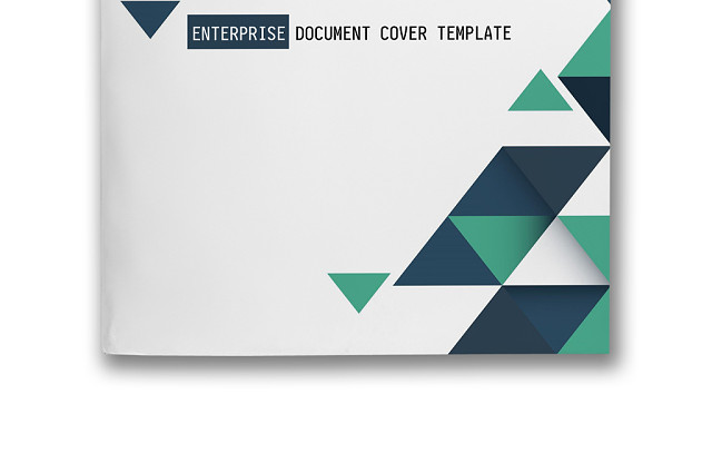 简约绿色几何企业文档封面WORD模板