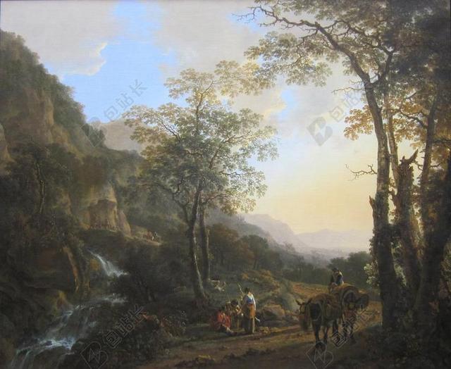 一月FLUSLANDSCHAFT 山 人 驴 艺术 画 布面油画