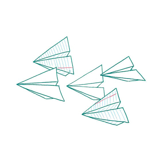 绿色纸飞机