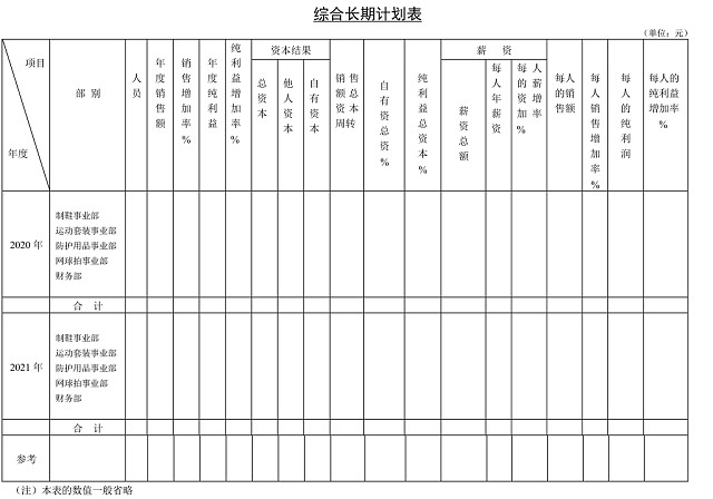 黑白简约正式公司综合长期计划表进程表WORD模板