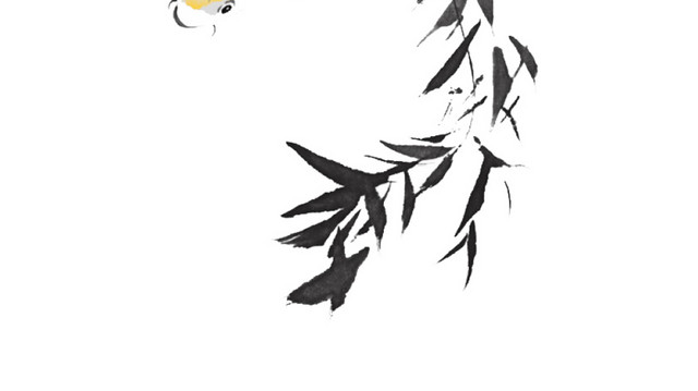 垂柳鲤鱼素材