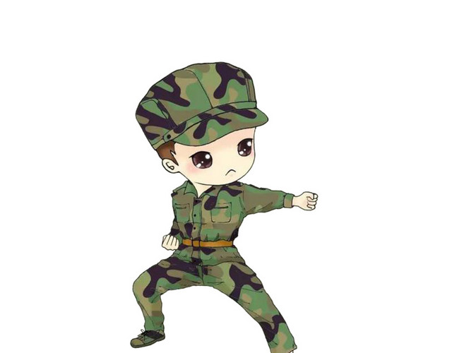 创意卡通军人形象素材矢量图片