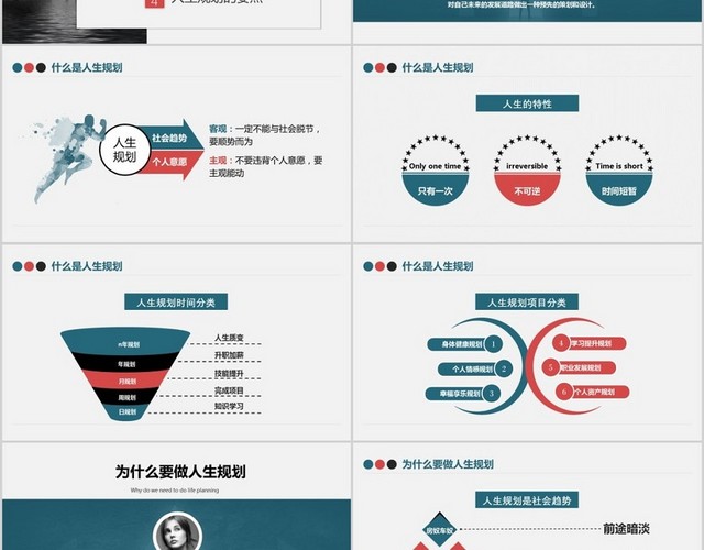 商务风蓝色人生需要规划人生规划技能培训PPT模板