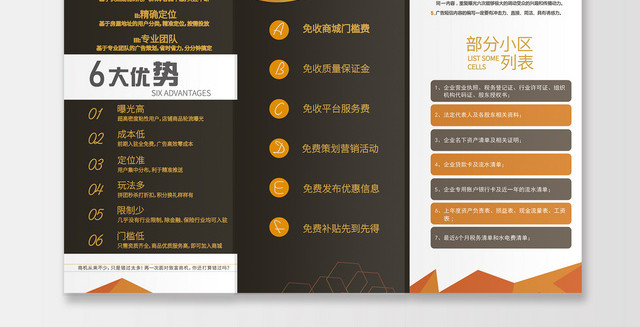 黑金色高端金融生活三折页设计
