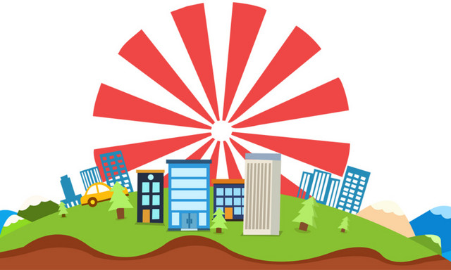 卡通创意建筑矢量图片