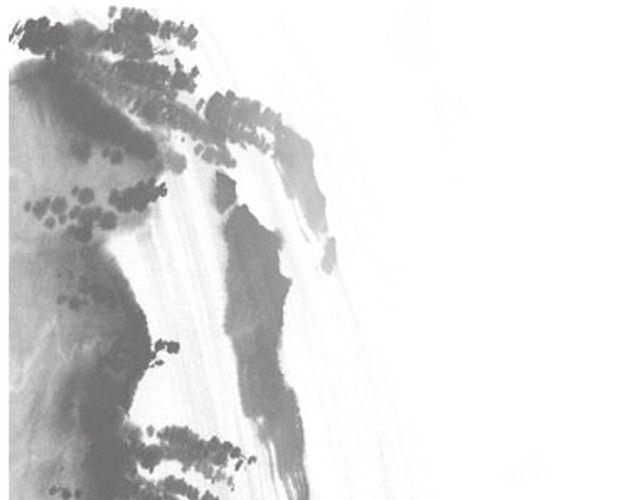 山峰水墨古风中国画素材
