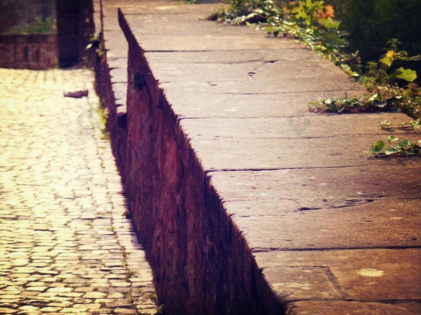 墙 太阳 休息 晚上 石 城墙 摊铺石 那些