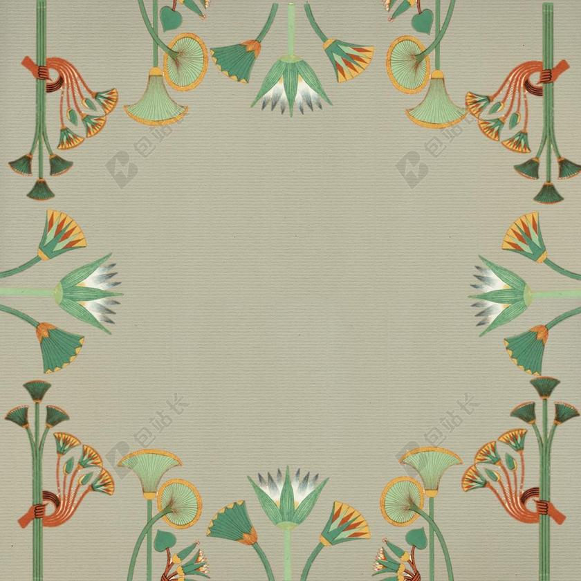 彩色纹理清新四周花纹装饰艺术创作纹理设计背景图片