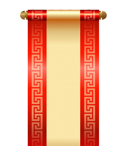 中国风卷轴元素矢量图形